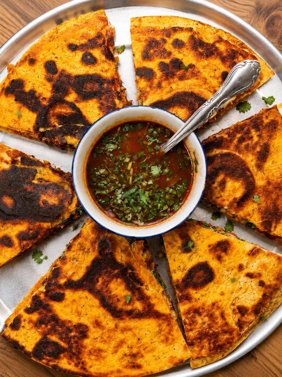 Quesabirrias served with consommé at Tlaquepaque Mexican Cuisine