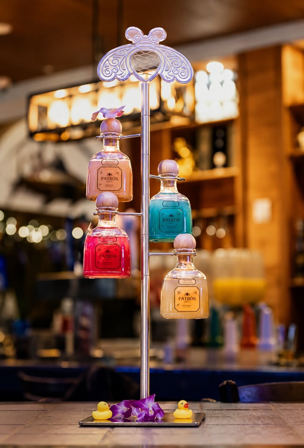 Tequila display at Tlaquepaque Mexican Restaurant